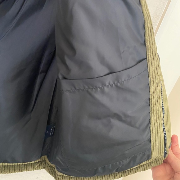 Tailor Vintage Mens Corduroy Puffer Vest Army Green Quilted Full Zip Small NEW - Picture 4 of 12